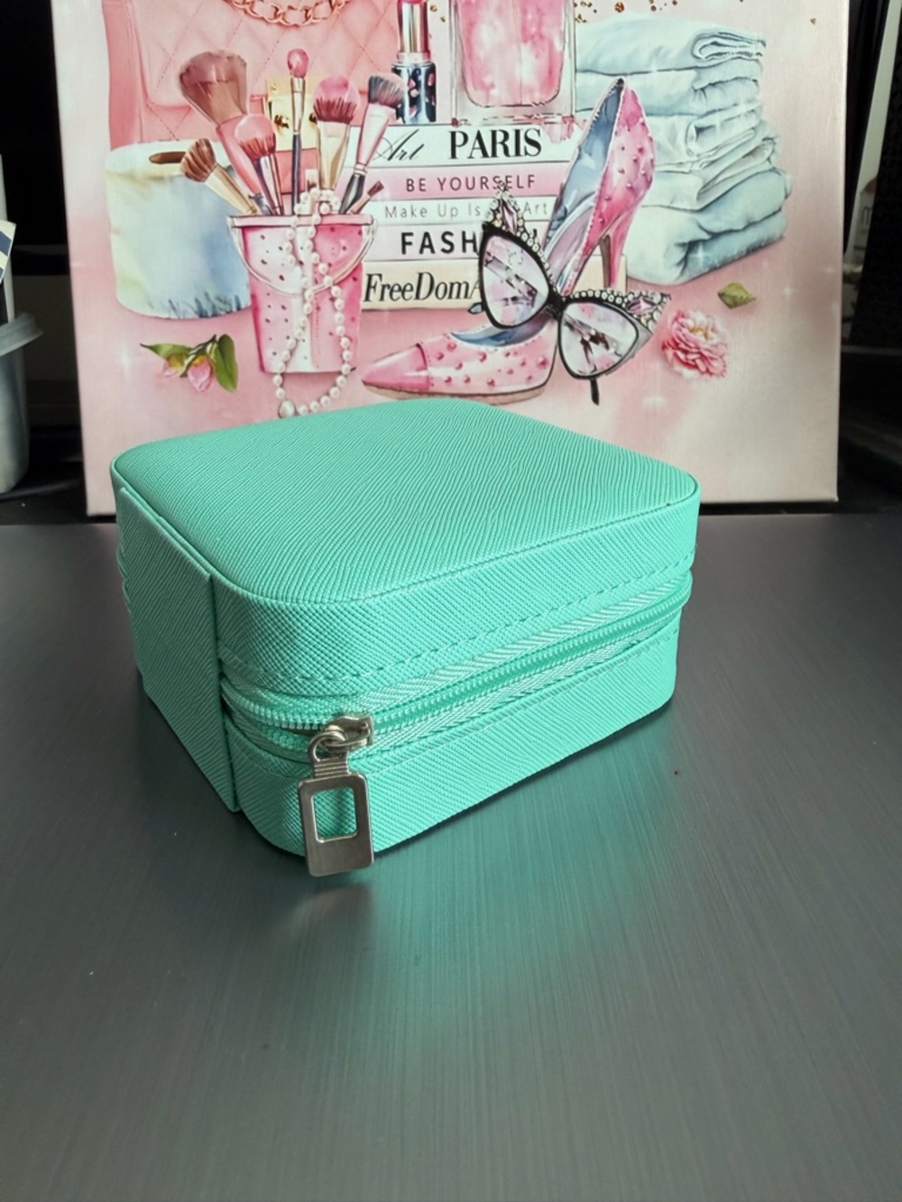 Travel Jewelry Case - Compact Zip Organizer Mint Green New in Box - Picture 2 of 6